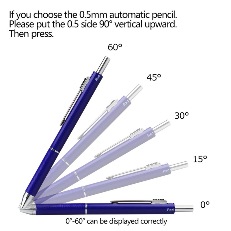 DUNBONG 4 in 1 Multicolor pen, Metal Cased Multifunction Pen, 0.5mm Mechanical Pencil, Red, Blue and Black Ball Pen, 1-Count (Blue) - Image 4
